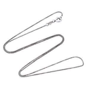 Vintage Italy AGI Sterling Silver 925 0.8mm Box Chain Necklace 18"